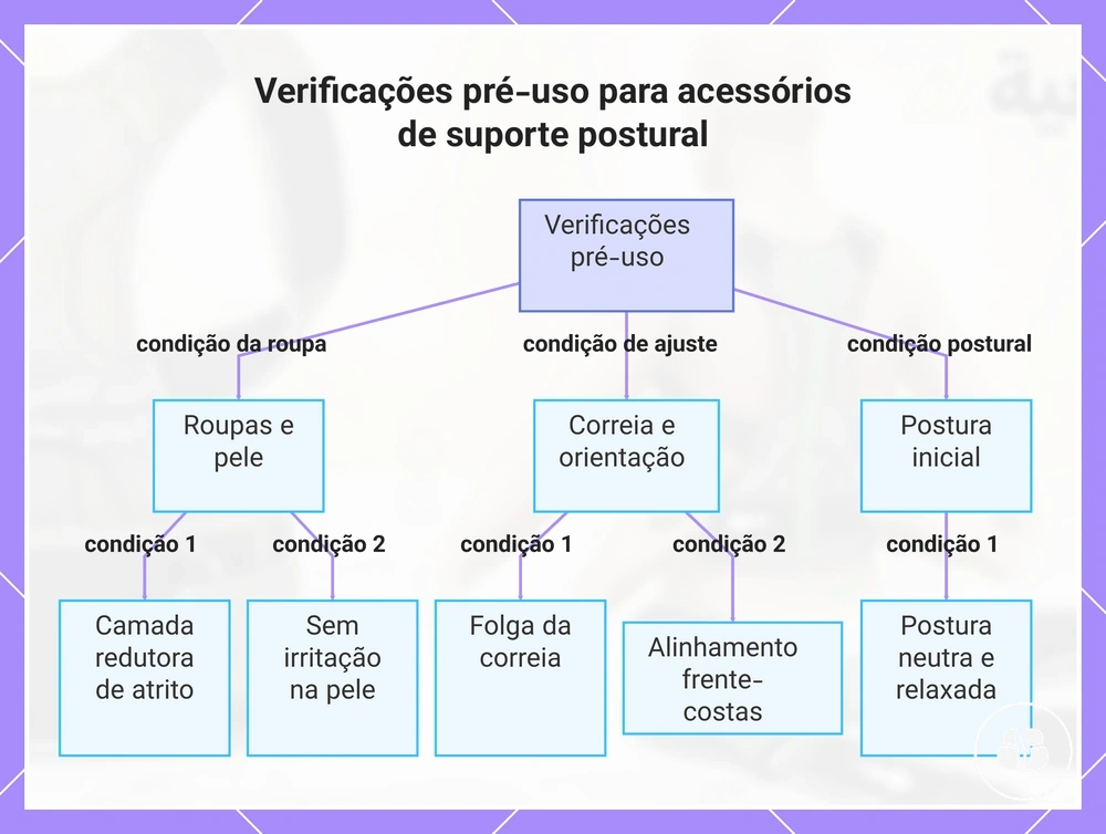 Verificações pré-uso para acessórios de suporte postural