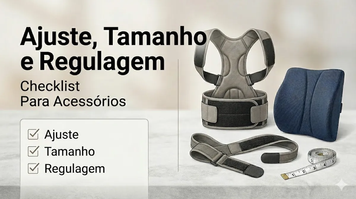 Ajuste, tamanho e regulagem de acessórios de suporte postural
