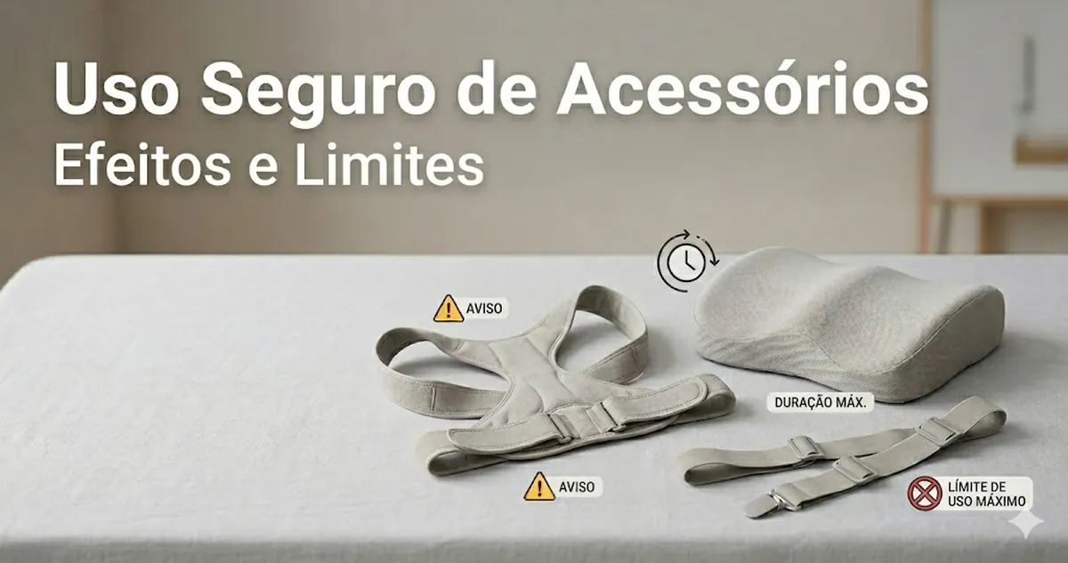 Uso seguro, efeitos colaterais e limites dos acessórios de suporte postural