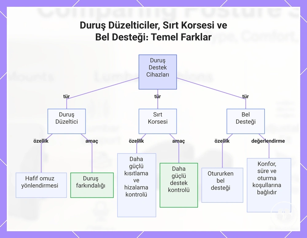 Duruş Düzelticiler, Sırt Korsesi ve Bel Desteği: Temel Farklar