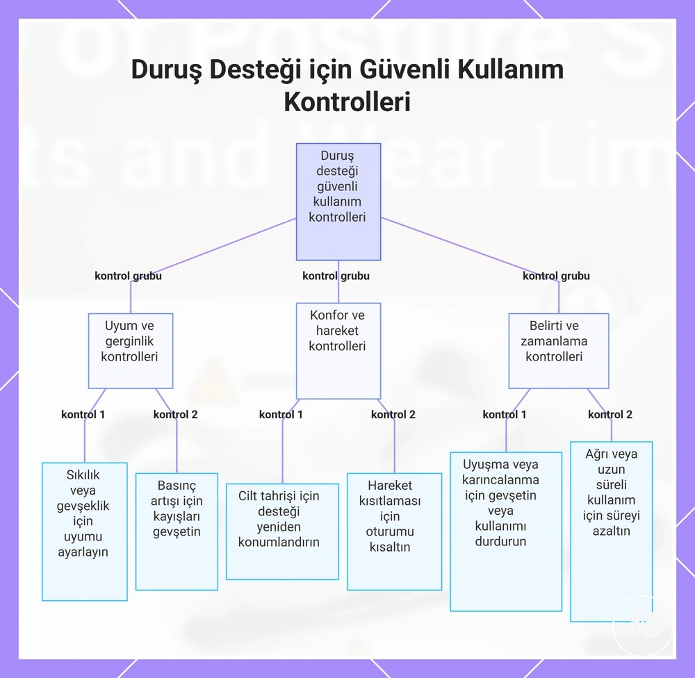 Duruş Desteği için Güvenli Kullanım Kontrolleri