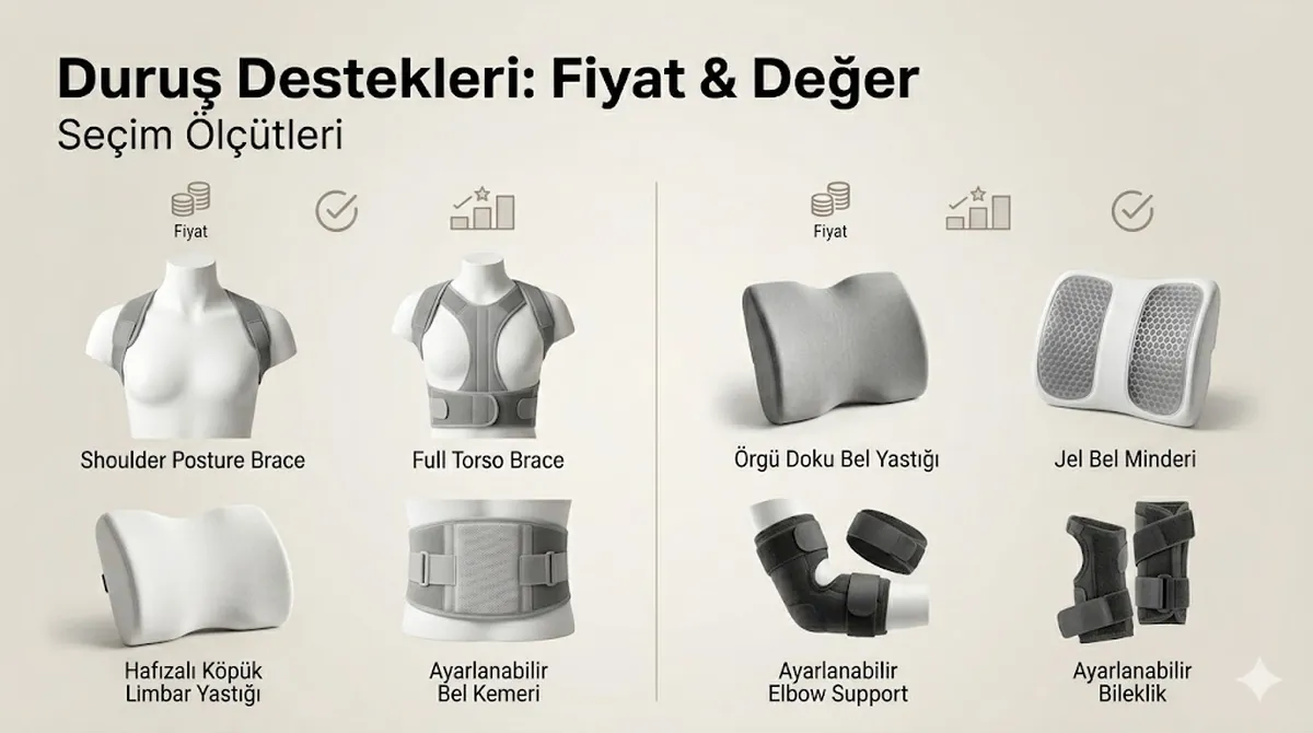 Duruş destek aksesuarlarında fiyat, değer ve seçim ölçütleri