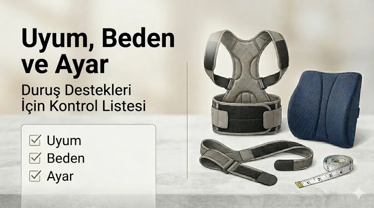 Duruş destek aksesuarlarında uyum, beden ve ayar